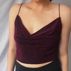 BRAND NEW H&M DIVIDED Sparkly Purple Cropped Tank